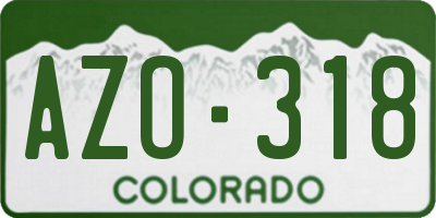 CO license plate AZO318