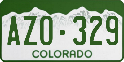 CO license plate AZO329