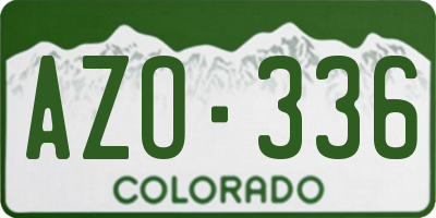 CO license plate AZO336