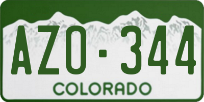 CO license plate AZO344