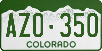 CO license plate AZO350