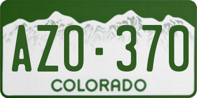 CO license plate AZO370