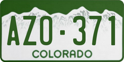 CO license plate AZO371