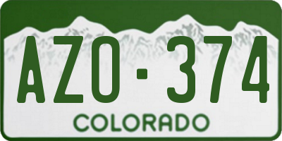 CO license plate AZO374