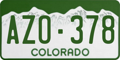 CO license plate AZO378