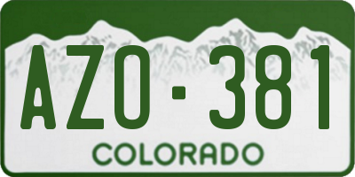 CO license plate AZO381