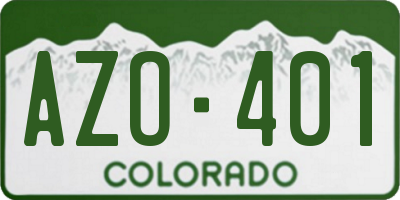 CO license plate AZO401