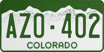 CO license plate AZO402