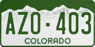 CO license plate AZO403