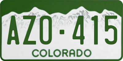 CO license plate AZO415
