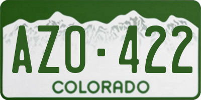 CO license plate AZO422