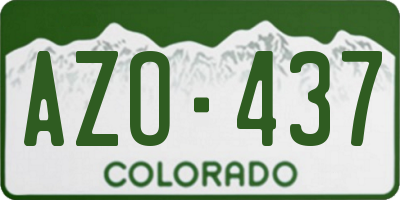 CO license plate AZO437