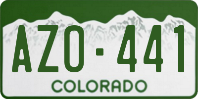 CO license plate AZO441