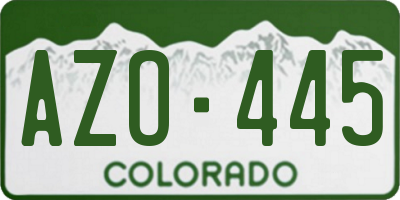 CO license plate AZO445