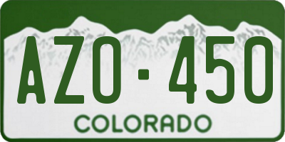 CO license plate AZO450