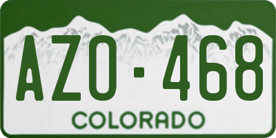 CO license plate AZO468