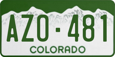 CO license plate AZO481