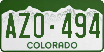CO license plate AZO494