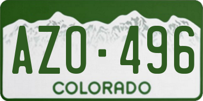 CO license plate AZO496