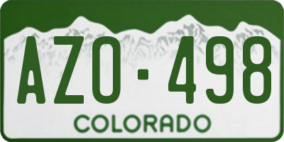 CO license plate AZO498