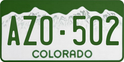 CO license plate AZO502