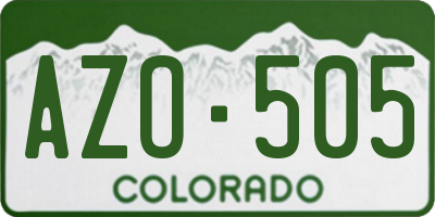 CO license plate AZO505