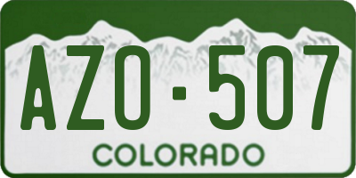 CO license plate AZO507