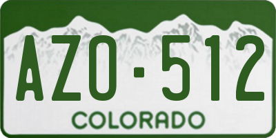 CO license plate AZO512
