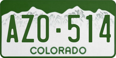 CO license plate AZO514