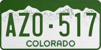 CO license plate AZO517