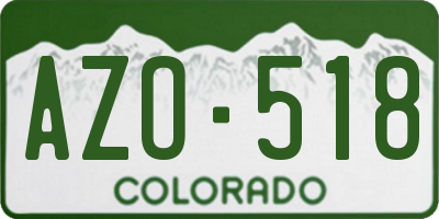 CO license plate AZO518