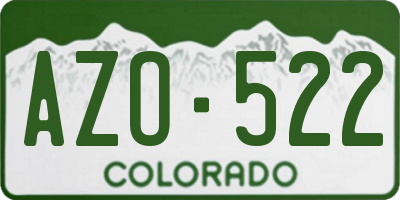 CO license plate AZO522