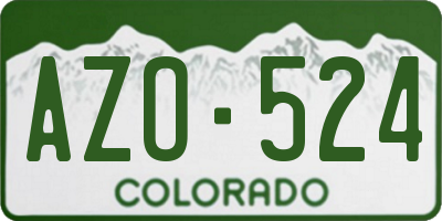 CO license plate AZO524