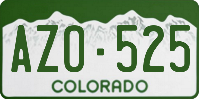 CO license plate AZO525