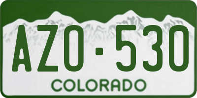 CO license plate AZO530