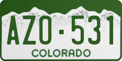 CO license plate AZO531