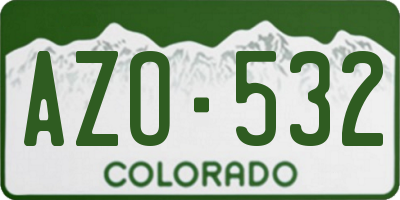 CO license plate AZO532