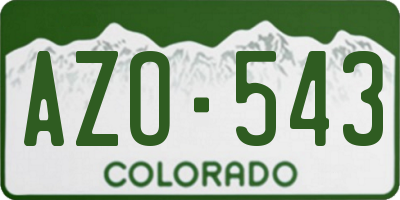 CO license plate AZO543