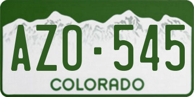 CO license plate AZO545