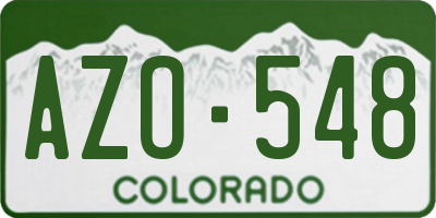 CO license plate AZO548