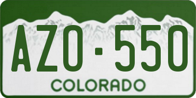 CO license plate AZO550