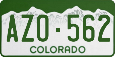 CO license plate AZO562