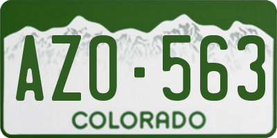 CO license plate AZO563