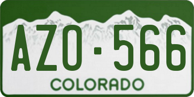 CO license plate AZO566