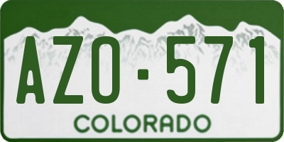 CO license plate AZO571
