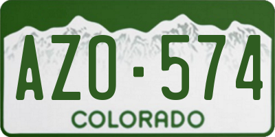 CO license plate AZO574