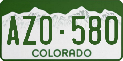 CO license plate AZO580