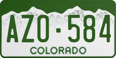 CO license plate AZO584