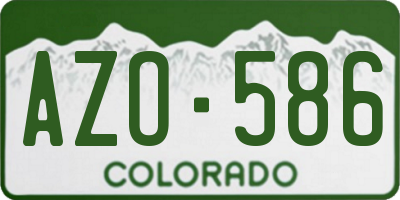 CO license plate AZO586