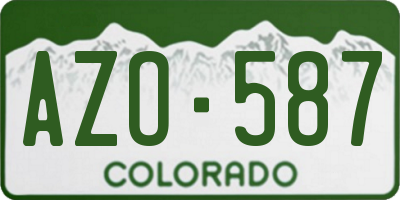 CO license plate AZO587